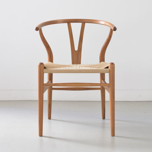 【カールハンセン別注Kvadratクッションプレゼント】CARL HANSEN & SON（カールハンセン&サン）/CH24/Yチェア（ワイチェア）/チーク材/オイル仕上げ/ナチュラルペーパーコード/SH45/【シリアルNo.1792866】/【実物画像】 傷防止フェルト付