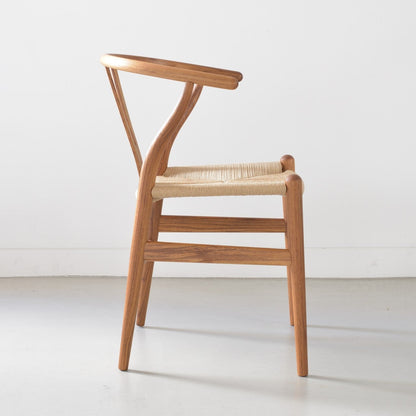 【カールハンセン別注Kvadratクッションプレゼント】CARL HANSEN & SON（カールハンセン&サン）/CH24/Yチェア（ワイチェア）/チーク材/オイル仕上げ/ナチュラルペーパーコード/SH45/【シリアルNo.1792866】/【実物画像】 傷防止フェルト付