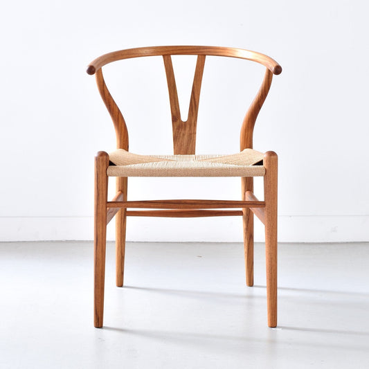 【カールハンセン別注Kvadratクッションプレゼント】CARL HANSEN & SON（カールハンセン&サン）/CH24/Yチェア（ワイチェア）/チーク材/オイル仕上げ/ナチュラルペーパーコード/SH45/【シリアルNo.1805586】/【実物画像】 傷防止フェルト付