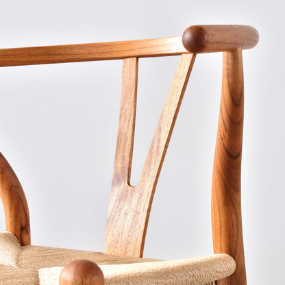 【カールハンセン別注Kvadratクッションプレゼント】CARL HANSEN & SON（カールハンセン&サン）/CH24/Yチェア（ワイチェア）/チーク材/オイル仕上げ/ナチュラルペーパーコード/SH45/【シリアルNo.1805586】/【実物画像】 傷防止フェルト付