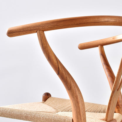 【カールハンセン別注Kvadratクッションプレゼント】CARL HANSEN & SON（カールハンセン&サン）/CH24/Yチェア（ワイチェア）/チーク材/オイル仕上げ/ナチュラルペーパーコード/SH45/【シリアルNo.1805586】/【実物画像】 傷防止フェルト付