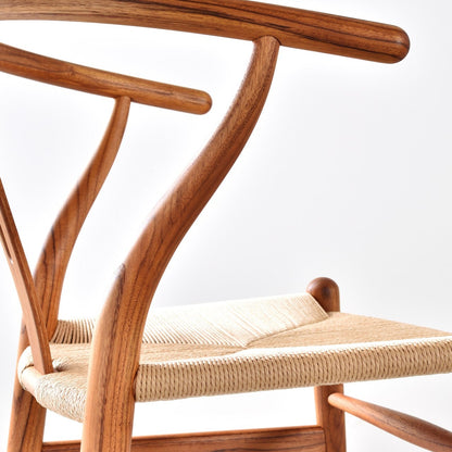 【カールハンセン別注Kvadratクッションプレゼント】CARL HANSEN & SON（カールハンセン&サン）/CH24/Yチェア（ワイチェア）/チーク材/オイル仕上げ/ナチュラルペーパーコード/SH45/【シリアルNo.1805588】/【実物画像】 傷防止フェルト付