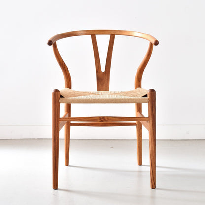 【カールハンセン別注Kvadratクッションプレゼント】CARL HANSEN & SON（カールハンセン&サン）/CH24/Yチェア（ワイチェア）/チーク材/オイル仕上げ/ナチュラルペーパーコード/SH45/【シリアルNo.1790825】/【実物画像】 傷防止フェルト付