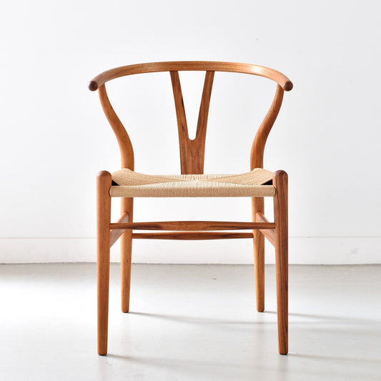【カールハンセン別注Kvadratクッションプレゼント】CARL HANSEN & SON（カールハンセン&サン）/CH24/Yチェア（ワイチェア）/チーク材/オイル仕上げ/ナチュラルペーパーコード/SH45/【シリアルNo.1792812】/【実物画像】 傷防止フェルト付