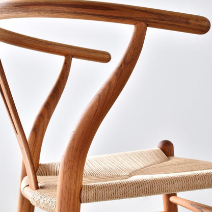 【カールハンセン別注Kvadratクッションプレゼント】CARL HANSEN & SON（カールハンセン&サン）/CH24/Yチェア（ワイチェア）/チーク材/オイル仕上げ/ナチュラルペーパーコード/SH45/【シリアルNo.1792812】/【実物画像】 傷防止フェルト付