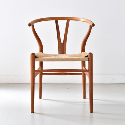 【カールハンセン別注Kvadratクッションプレゼント】CARL HANSEN & SON（カールハンセン&サン）/CH24/Yチェア（ワイチェア）/チーク材/オイル仕上げ/ナチュラルペーパーコード/SH45/【シリアルNo.1792867】/【実物画像】 傷防止フェルト付