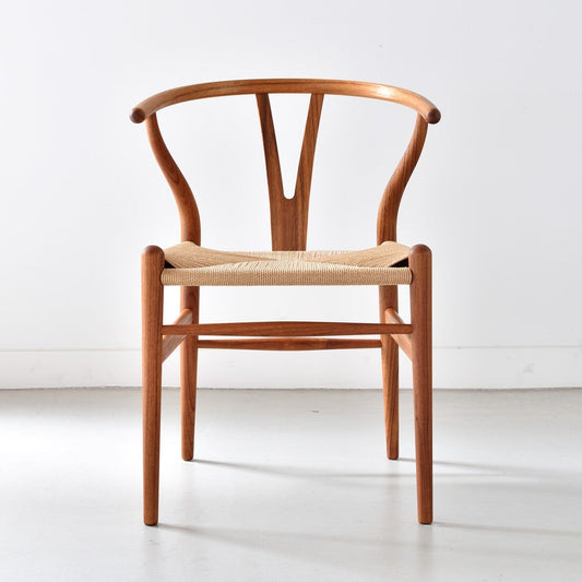 【カールハンセン別注Kvadratクッションプレゼント】CARL HANSEN & SON（カールハンセン&サン）/CH24/Yチェア（ワイチェア）/チーク材/オイル仕上げ/ナチュラルペーパーコード/SH45/【シリアルNo.1792867】/【実物画像】 傷防止フェルト付
