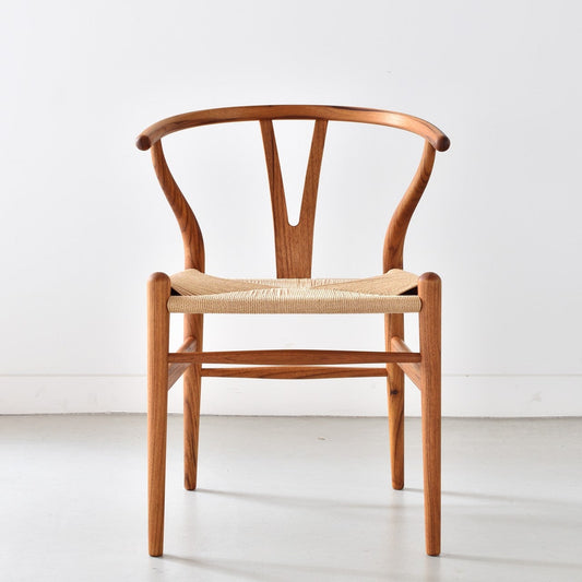 【カールハンセン別注Kvadratクッションプレゼント】CARL HANSEN & SON（カールハンセン&サン）/CH24/Yチェア（ワイチェア）/チーク材/オイル仕上げ/ナチュラルペーパーコード/SH45/【シリアルNo.1822525】/【実物画像】 傷防止フェルト付