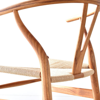 【カールハンセン別注Kvadratクッションプレゼント】CARL HANSEN & SON（カールハンセン&サン）/CH24/Yチェア（ワイチェア）/チーク材/オイル仕上げ/ナチュラルペーパーコード/SH45/【シリアルNo.1792871】/【実物画像】 傷防止フェルト付