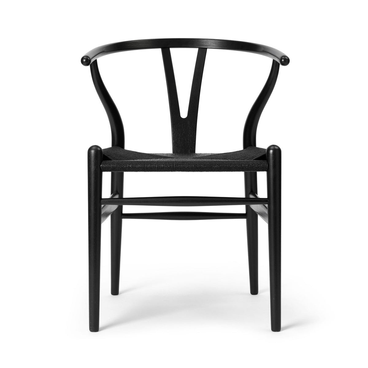 【カールハンセン別注Kvadratクッションプレゼント】CARL HANSEN & SON（カールハンセン&サン）/CH24/Yチェア(ワイチェア)/ユーカリ材/BLACK塗装仕上げ/ブラックペーパーコード/SH45　BLACK FRIDAY 限定販売 傷防止フェルト付