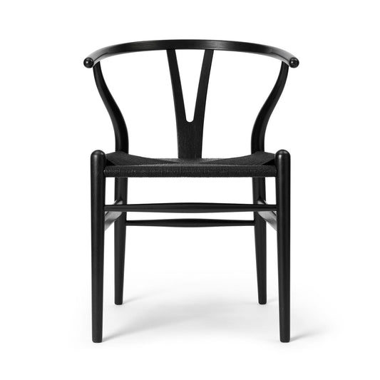 【カールハンセン別注Kvadratクッションプレゼント】CARL HANSEN & SON（カールハンセン&サン）/CH24/Yチェア(ワイチェア)/ユーカリ材/BLACK塗装仕上げ/ブラックペーパーコード/SH45　BLACK FRIDAY 限定販売 傷防止フェルト付