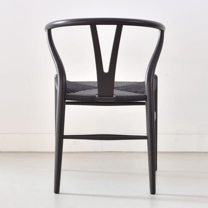 【カールハンセン別注Kvadratクッションプレゼント】CARL HANSEN & SON（カールハンセン&サン）/CH24/Yチェア(ワイチェア)/ユーカリ材/BLACK塗装仕上げ/ブラックペーパーコード/SH45　BLACK FRIDAY 限定販売 傷防止フェルト付