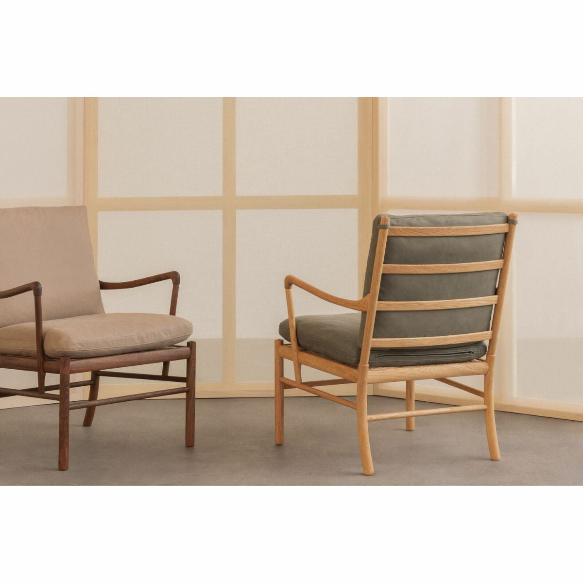 CARL HANSEN & SON（カールハンセン&サン）/OW149/コロニアルチェア/オーク材/オイル仕上げ/Leather group C/TERRAR/Raku-20367/チャコールグレー【納期】ご注文後確認