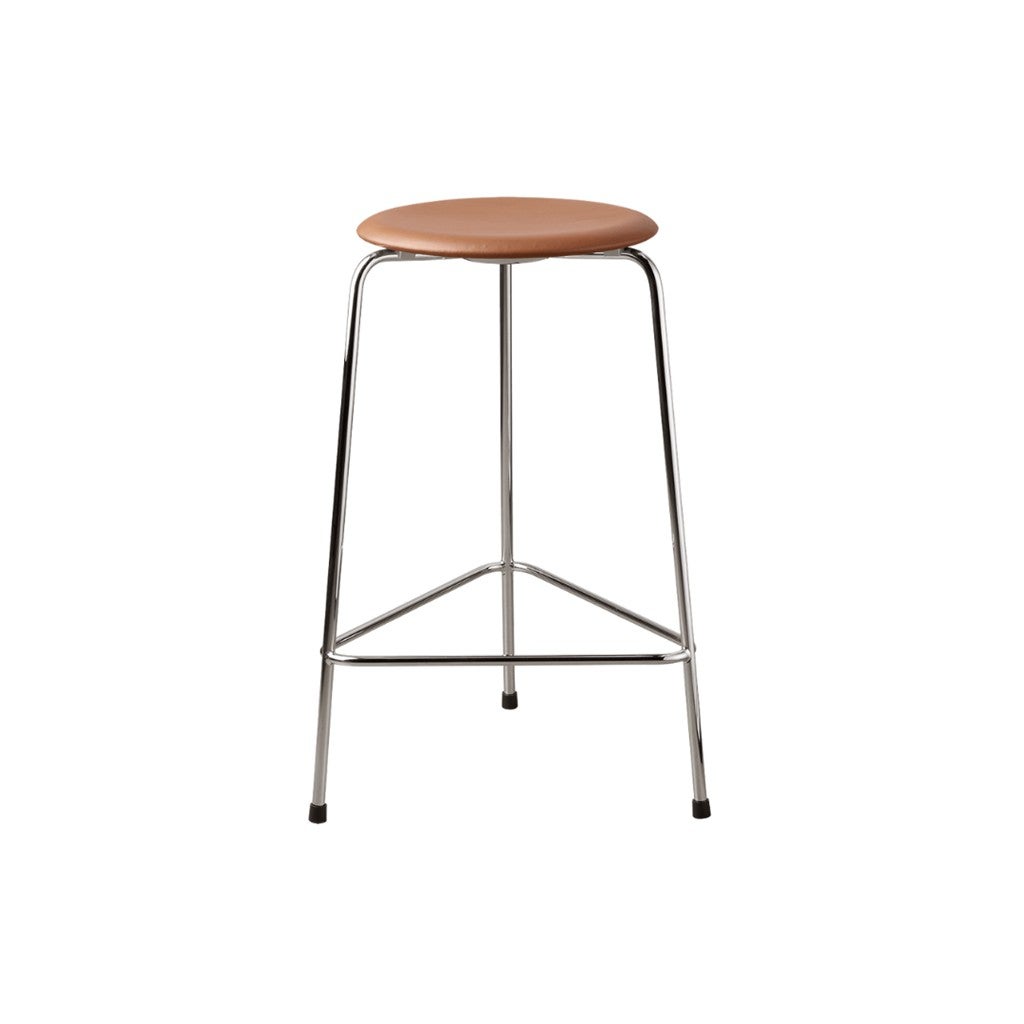 Fritz Hansen（フリッツハンセン）/ハイドットスツール/ワイルドレザー：ウォルナット/脚：クローム/SH65㎝：3本脚