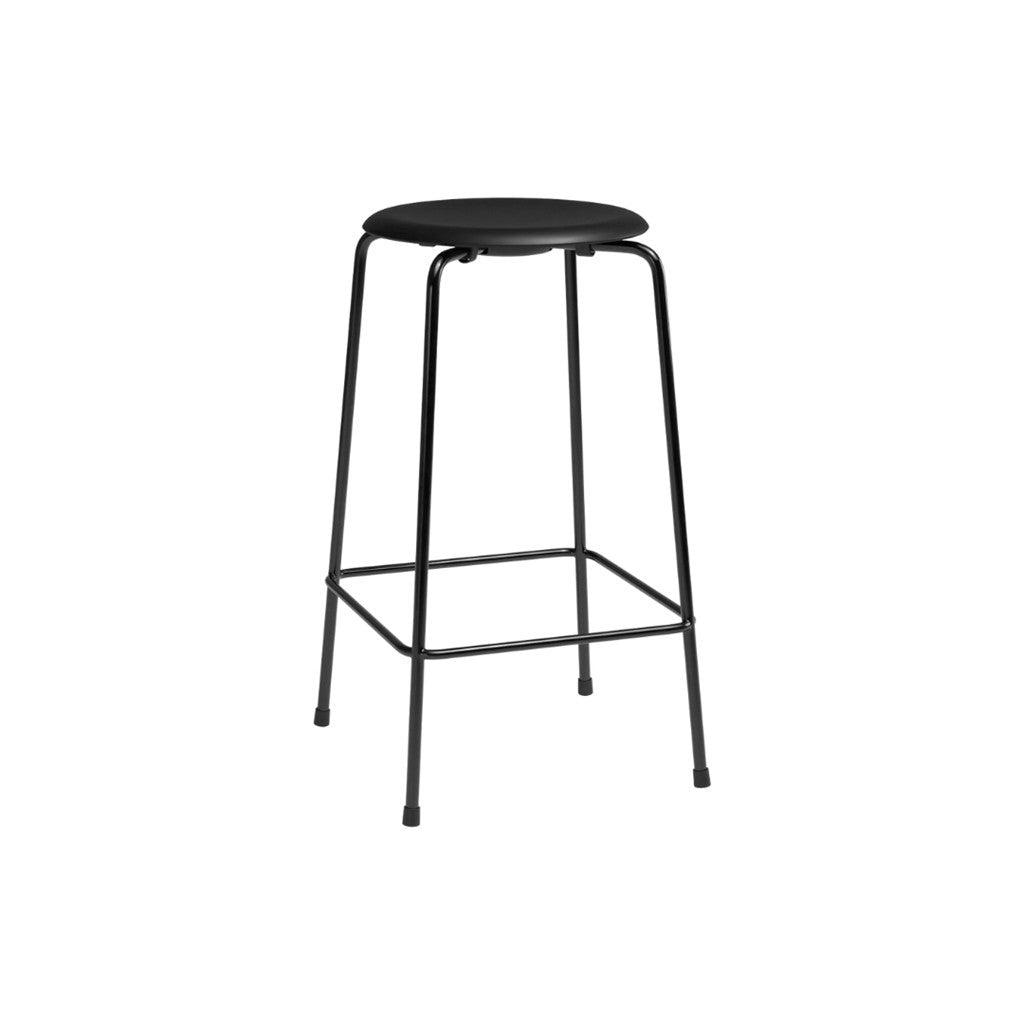 Fritz Hansen（フリッツハンセン）/ハイドットスツール/インテスレザー：ブラック/脚：ブラック粉体塗装/SH76㎝：4本脚