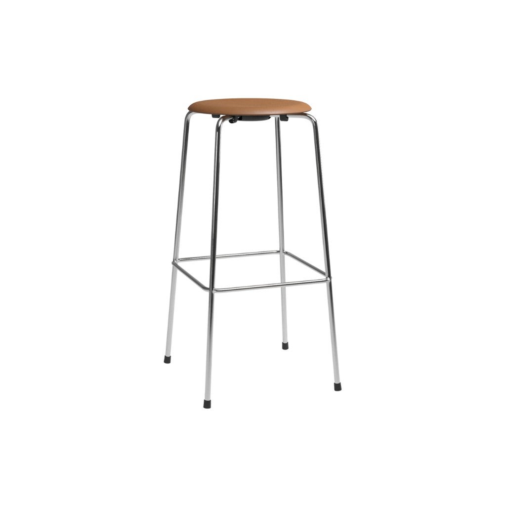 Fritz Hansen（フリッツハンセン）/ハイドットスツール/ワイルドレザー：ウォルナット/脚：クローム/SH76㎝：4本脚